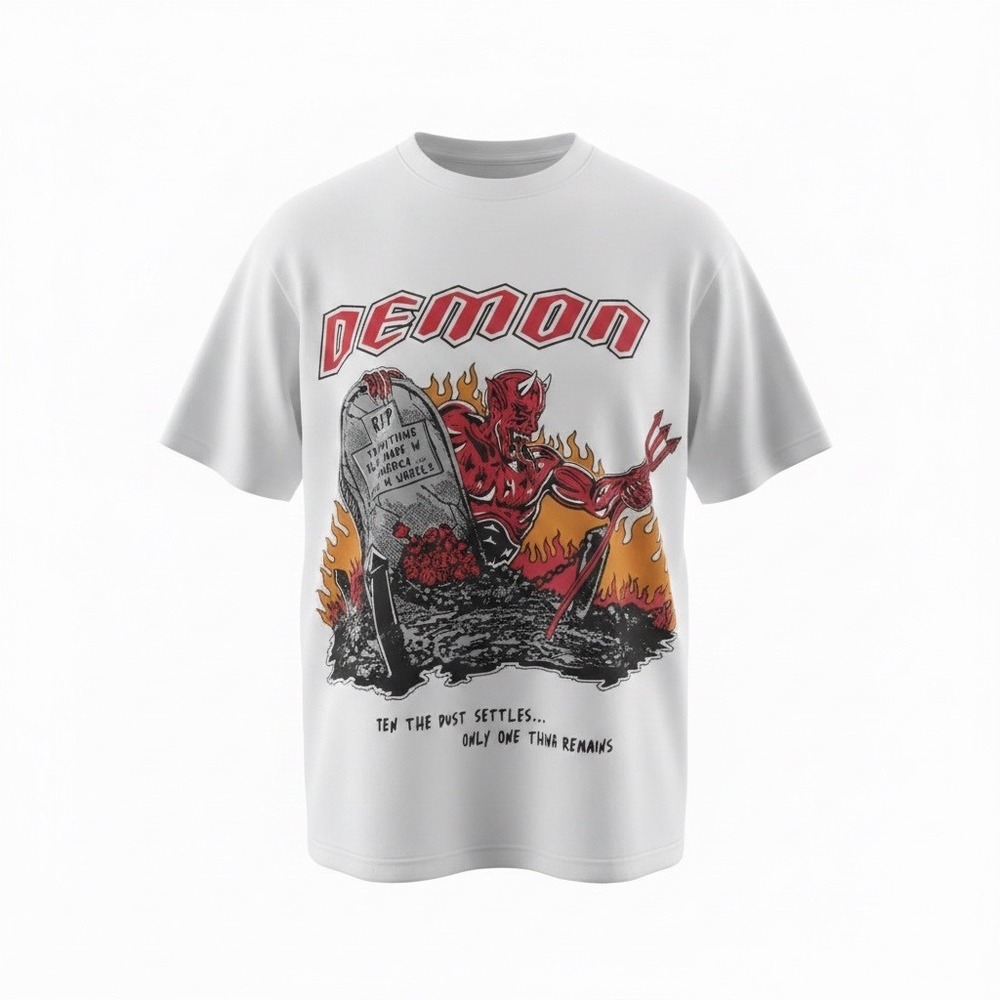 Warren Lotas x Dodge Demon SRT T-Shirt White Mens Large Graphic Tee